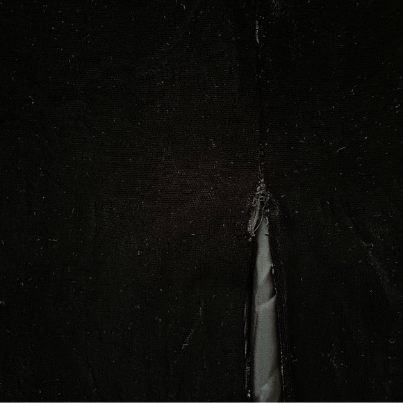 Vintage Black Velvet Maxi Skirt with Side Slit Small Medium - Picture 4 of 4